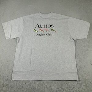 Atmos T Shirt Mens Size XL Gray Anglers Graphic Japan Casual Short Sleeve Adult